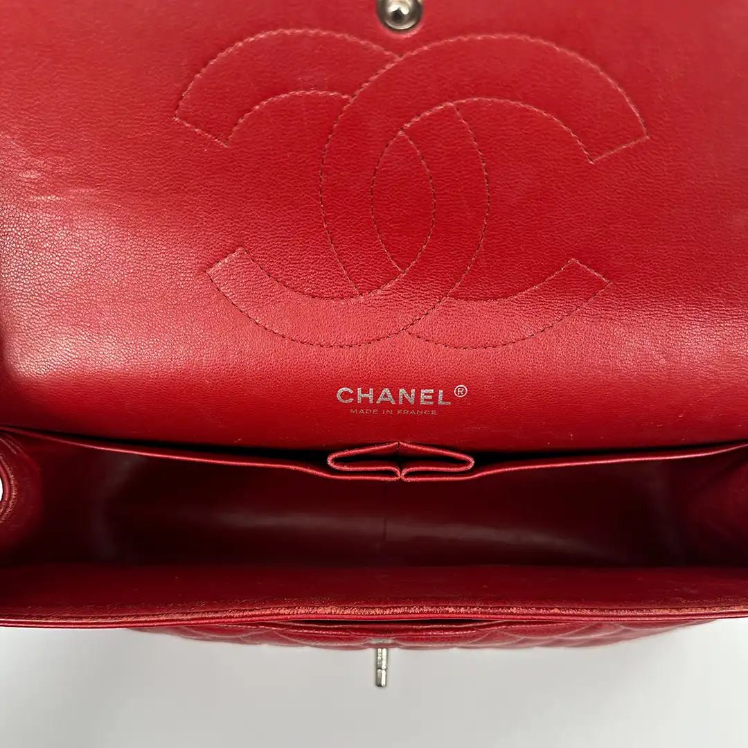 Chanel Chanel Timeless Double Flap Bag Jumbo red caviar leather / good Rood