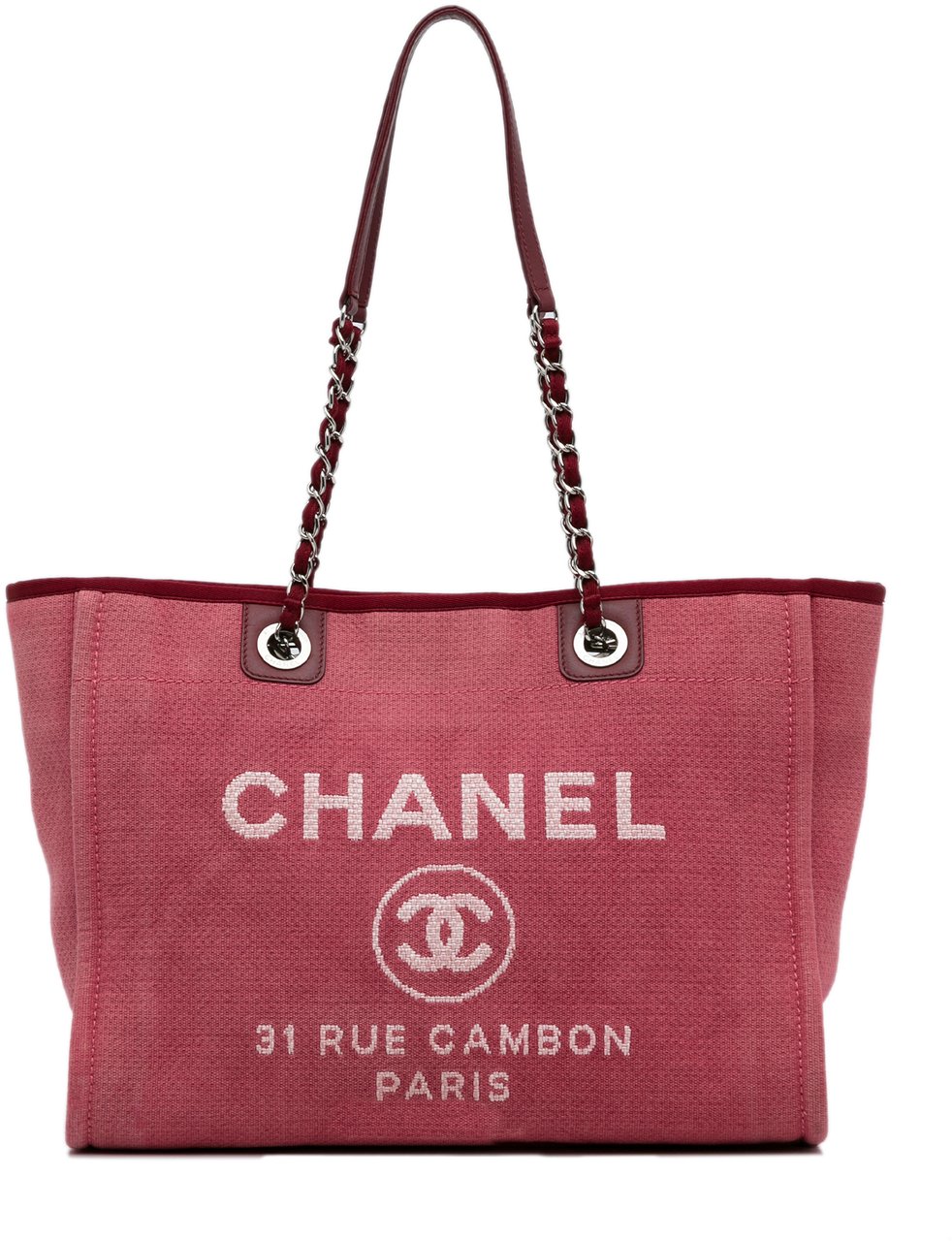 Chanel Small Mixed Fibers Deauville Tote Rood