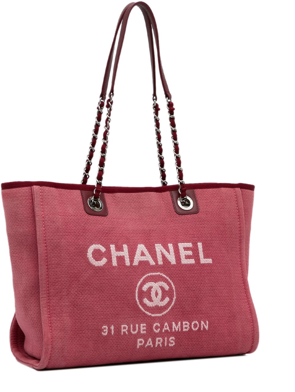 Chanel Small Mixed Fibers Deauville Tote Rood