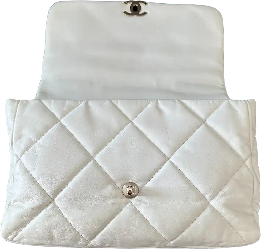 Chanel Chanel Chanel 19 Maxi Bag Lambskin White / Very Good Wit
