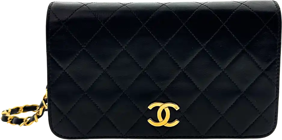 Chanel Chanel Timeless Wallet on Chain WOC Vintage lambskin black gold-plated hardware/ good Zwart