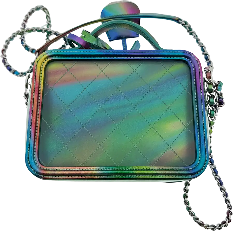Chanel Chanel Vanity Case Bag Small PVC Rainbow limited / mint Groen