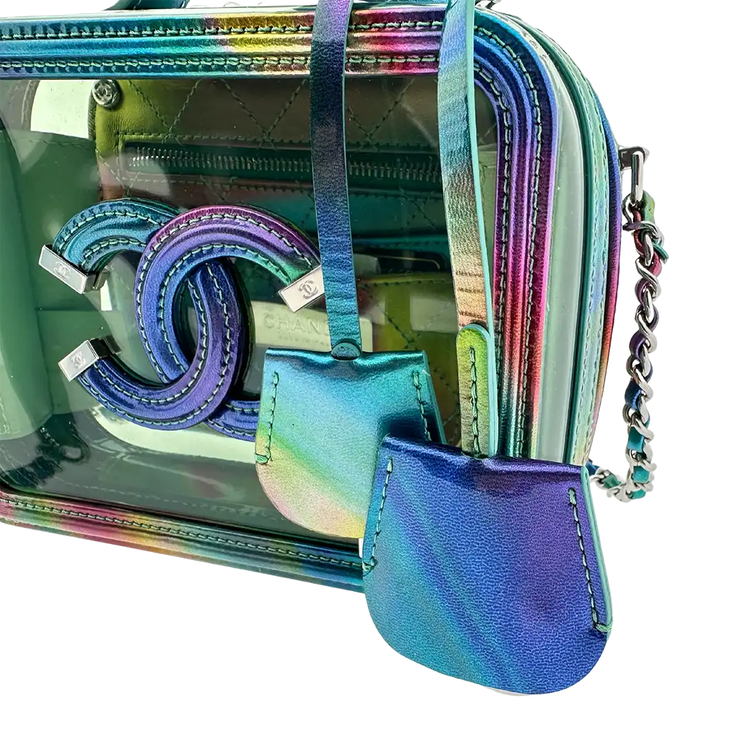 Chanel Chanel Vanity Case Bag Small PVC Rainbow limited / mint Groen