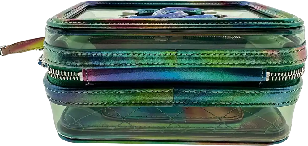 Chanel Chanel Vanity Case Bag Small PVC Rainbow limited / mint Groen