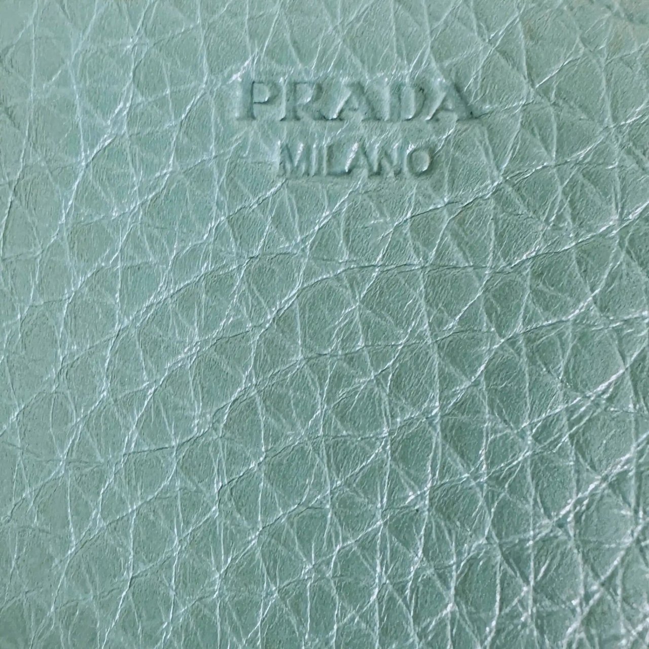 Chanel Prada Vitello Daino wallet Anice (turquoise) 1M1132 / very good Groen