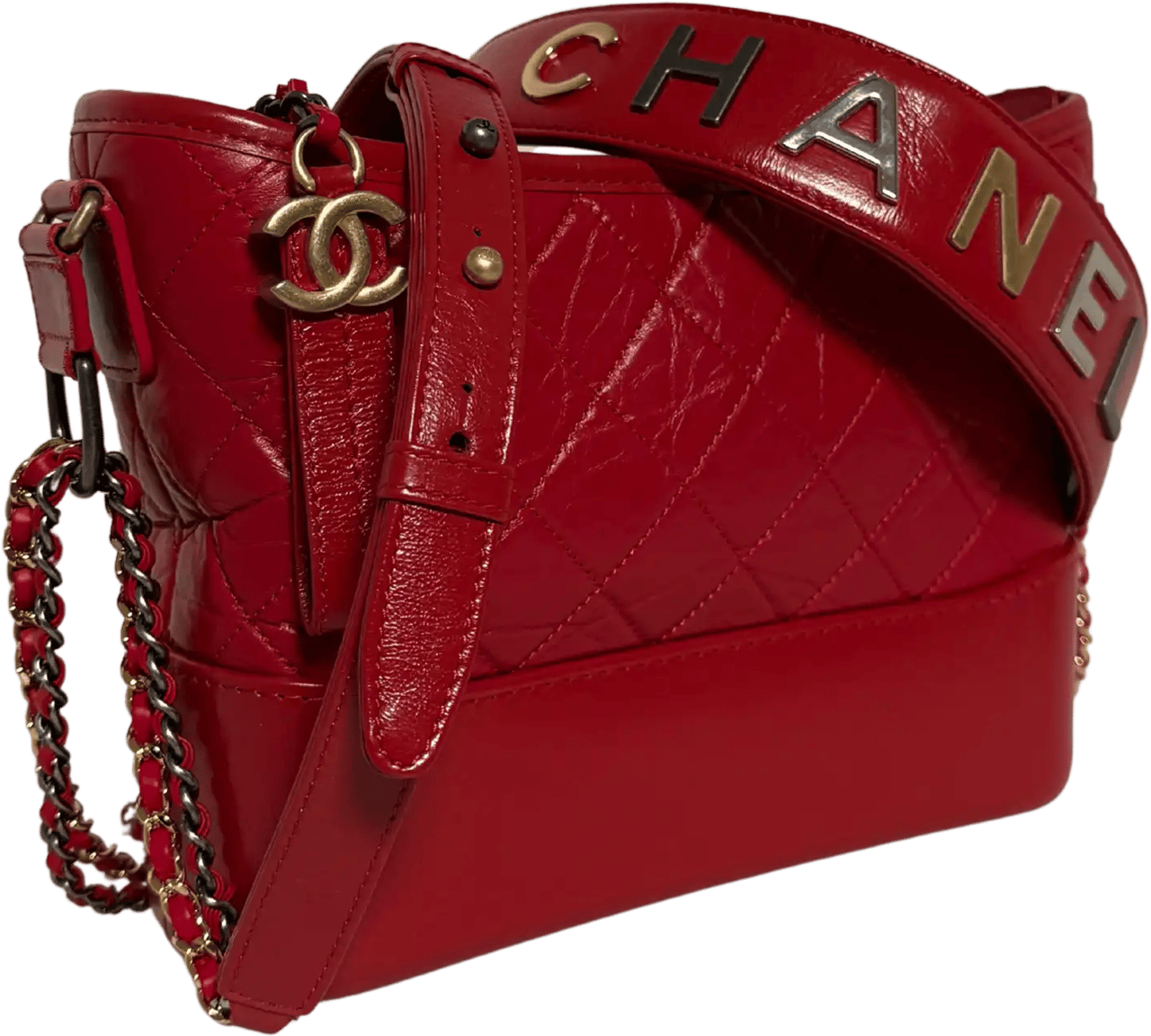 Chanel Chanel Gabrielle medium hobo bag red 2020 full set / very good Rood