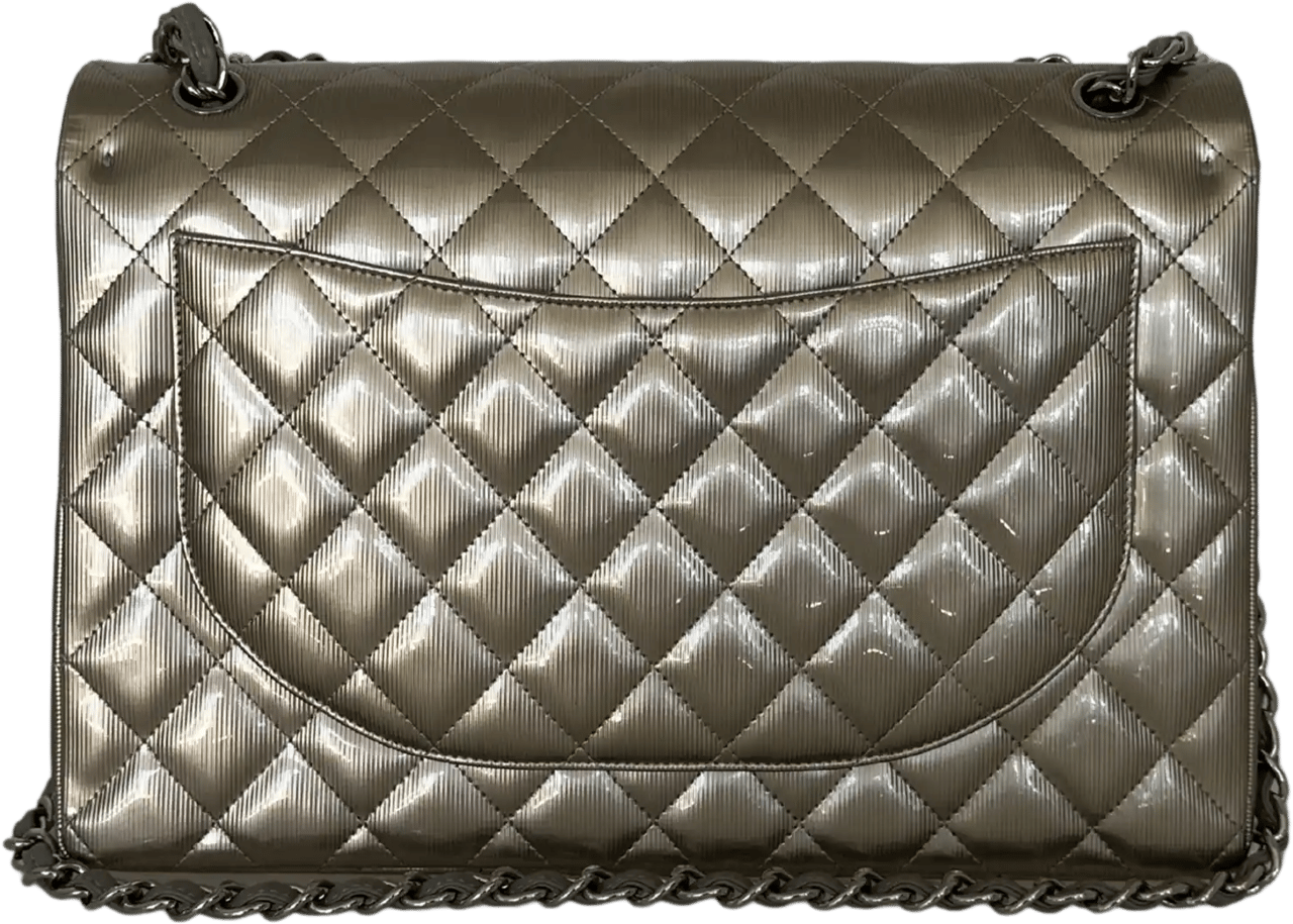 Chanel Chanel Timeless Maxi Double Flap Bag Champagne embossed leather with iridescent finish rare / mint Divers
