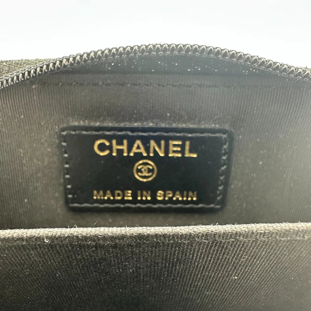 Chanel Chanel Coco Mark small wallet CC leather black / very good Zwart