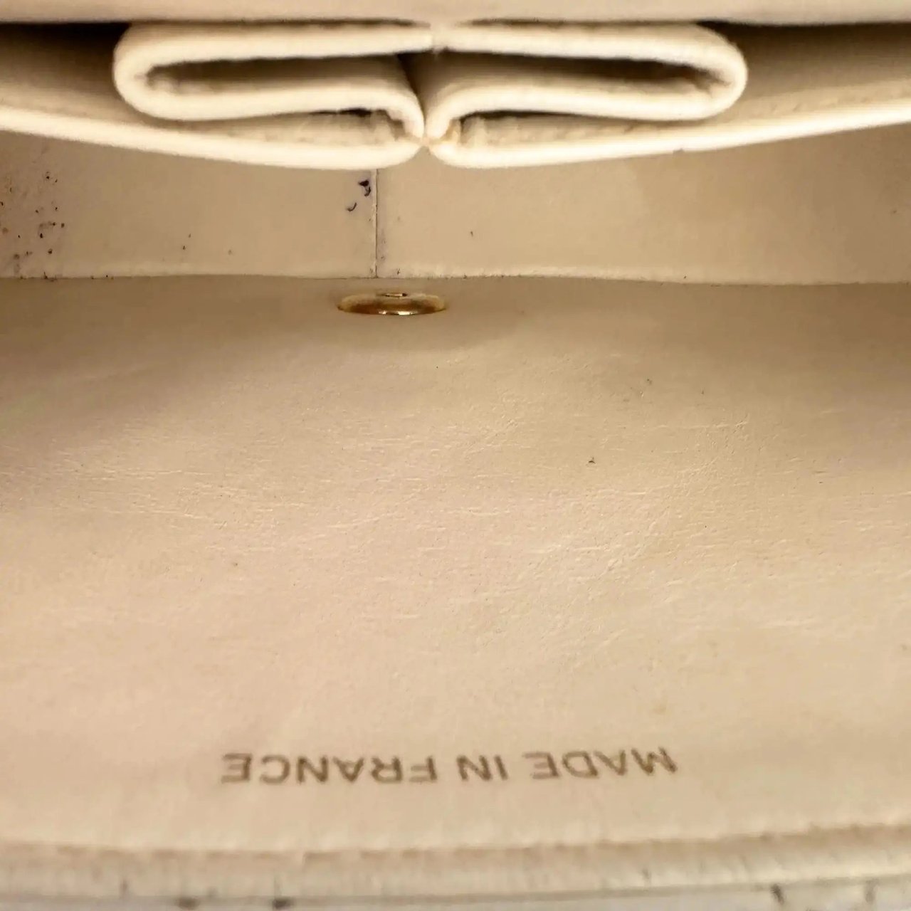 Chanel Chanel Timeless Single Flap Small white lambskin leather vintage / good Wit