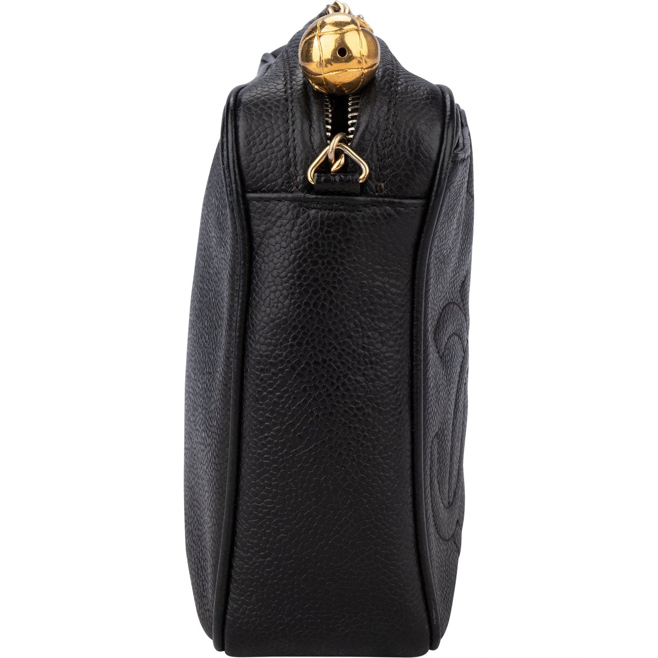 Chanel Chanel Caviar Leather Triple CC Camera Crossbody Bag Zwart