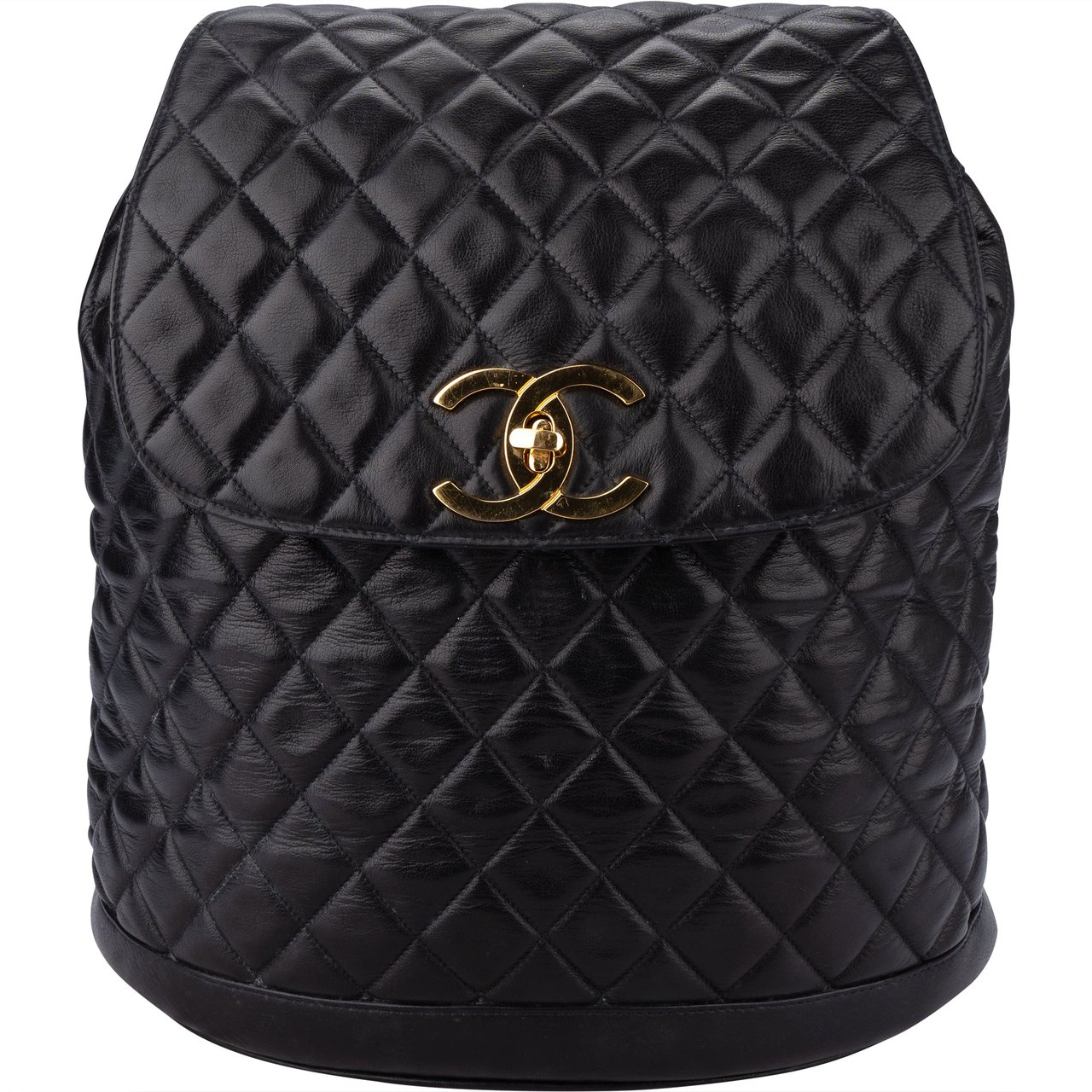 Chanel Chanel Quilted Lambskin Vintage Backpack Zwart