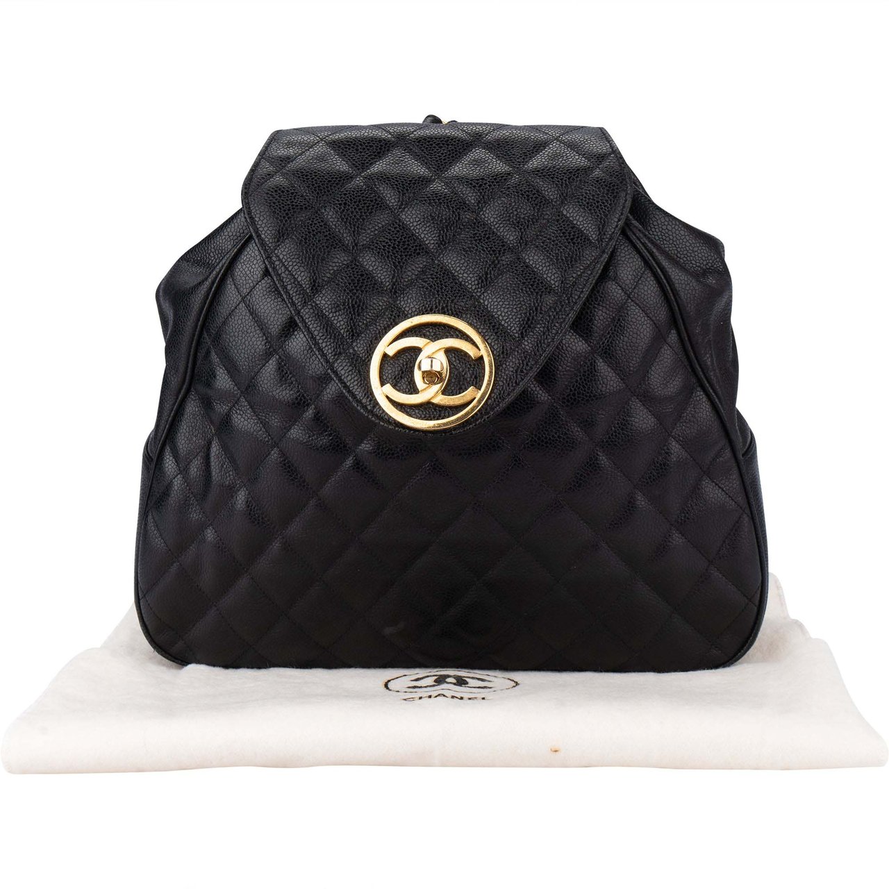 Chanel Chanel Quilted Caviar Leather Chain Backpack Divers