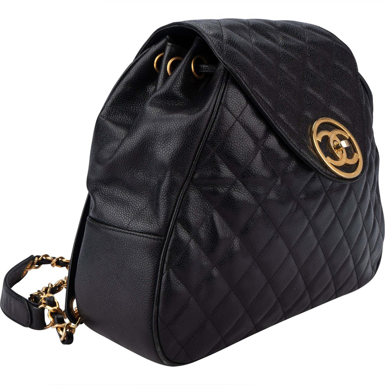 Chanel Chanel Quilted Caviar Leather Chain Backpack Divers