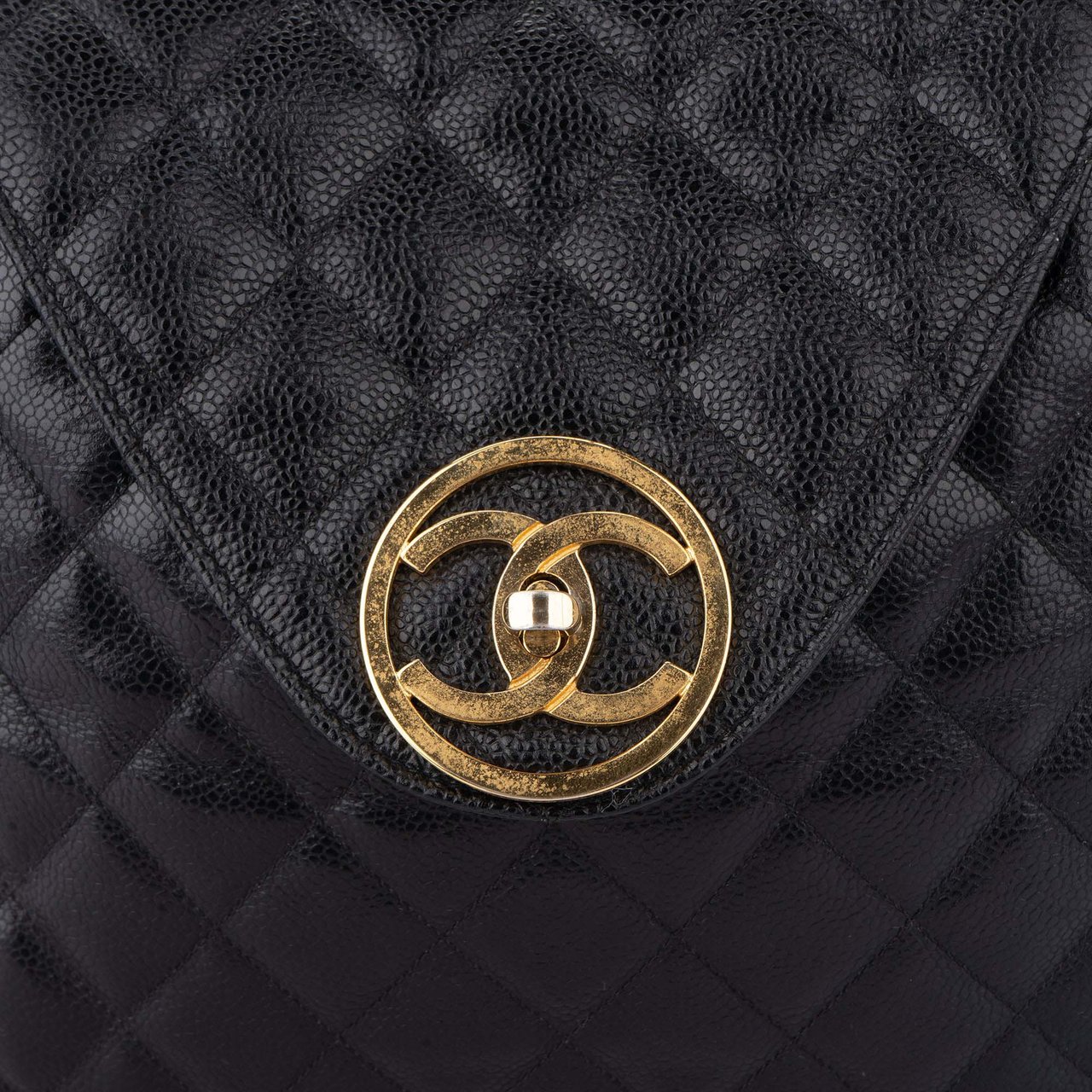 Chanel Chanel Quilted Caviar Leather Chain Backpack Divers