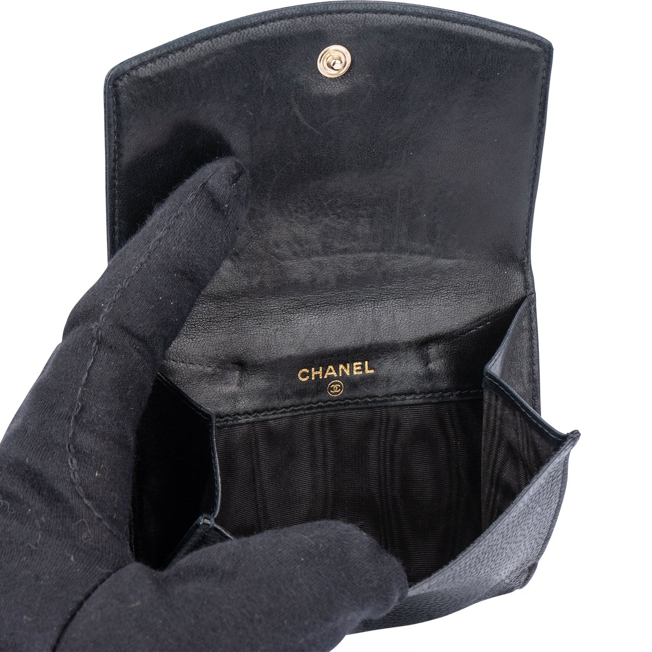 Chanel Chanel Black Caviar Leather CC Wallet Divers