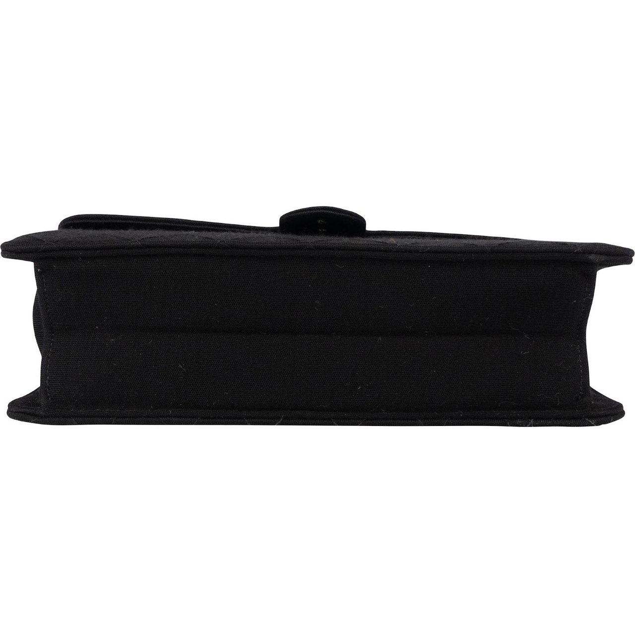 Chanel Chanel Quilted Cotton Single Flap Shoulder Bag Zwart