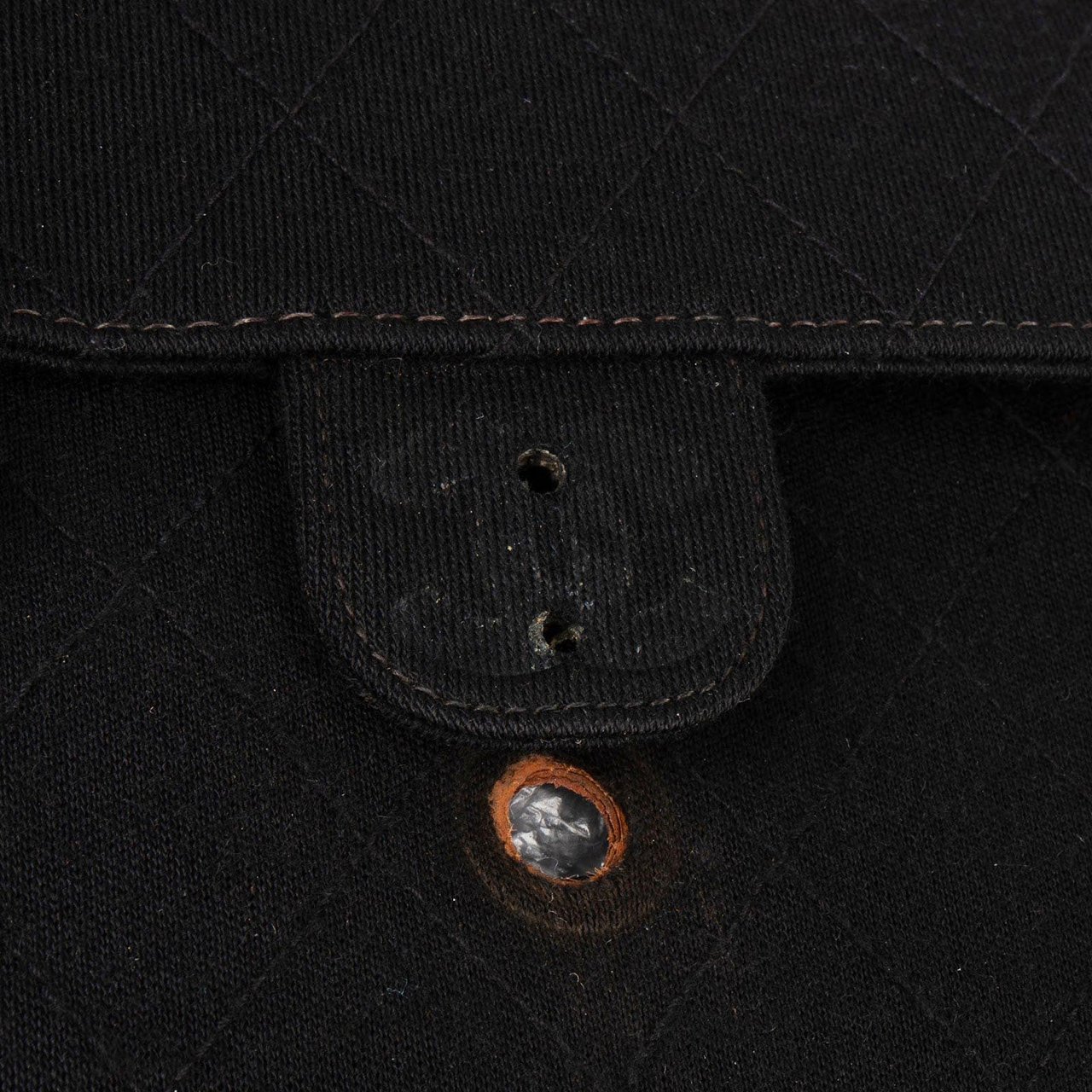 Chanel Chanel Quilted Cotton Single Flap Shoulder Bag Zwart