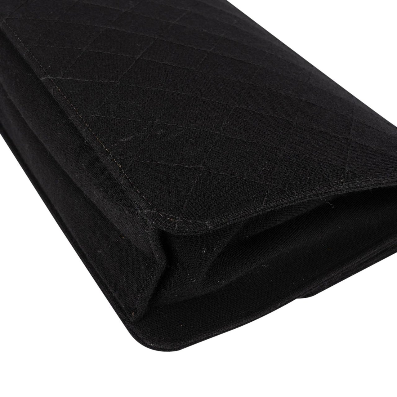 Chanel Chanel Quilted Cotton Single Flap Shoulder Bag Zwart