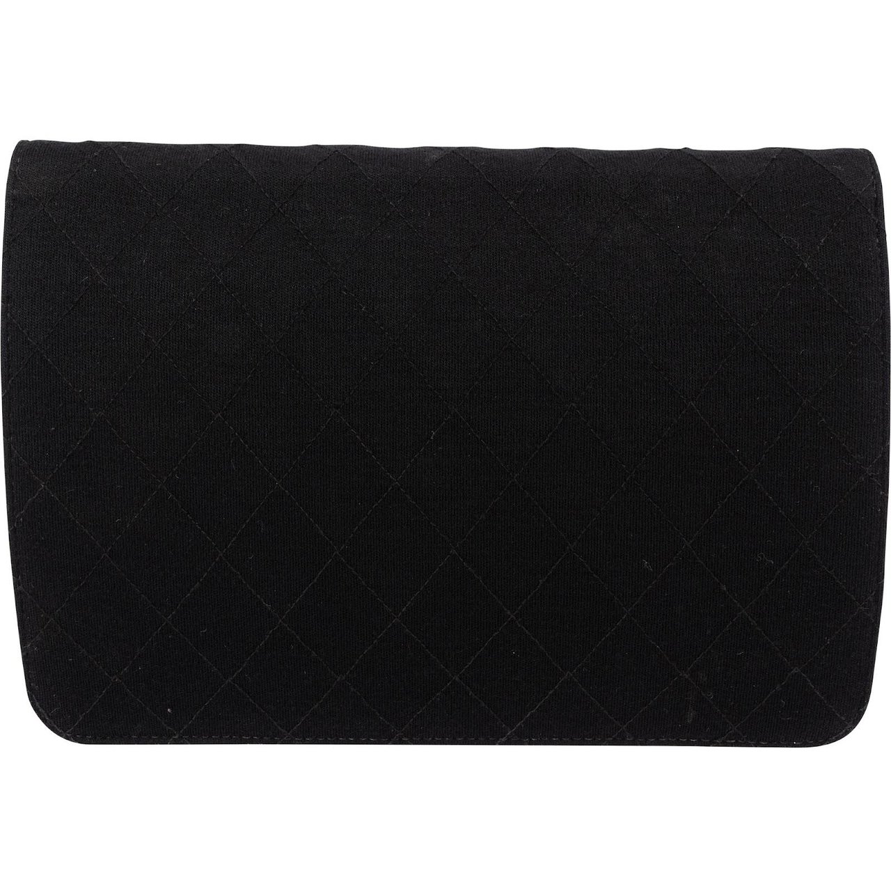 Chanel Chanel Quilted Cotton Single Flap Shoulder Bag Zwart