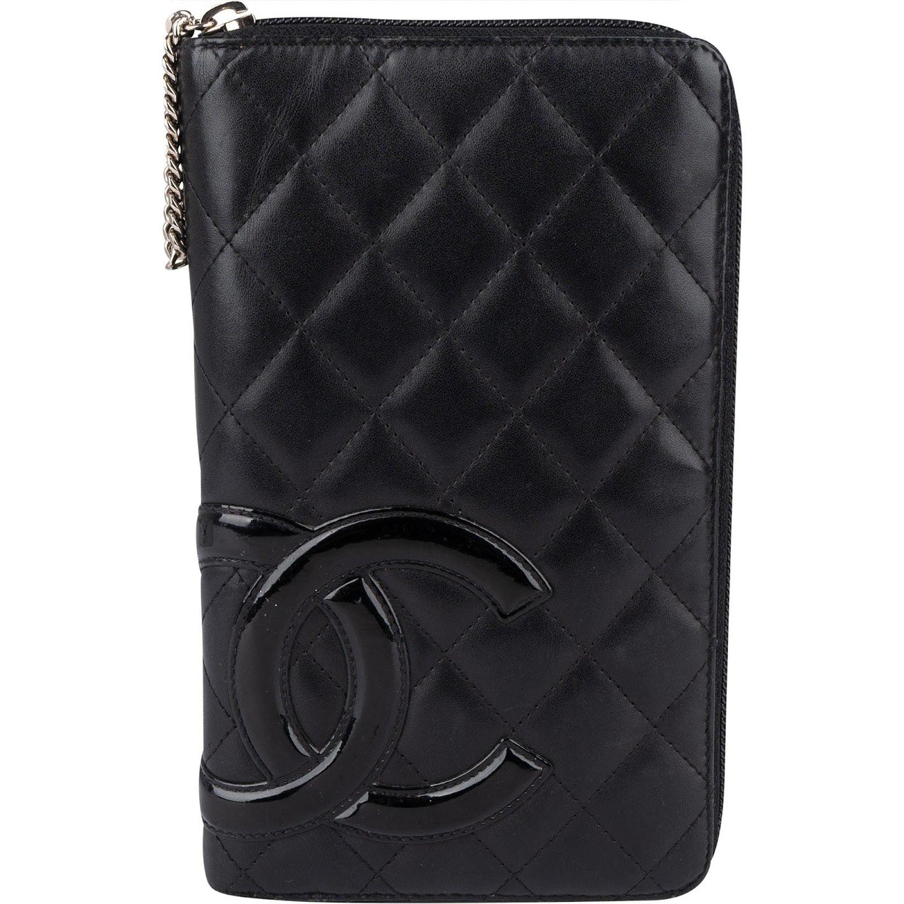 Chanel Chanel Quilted Lambskin Cambon Wallet Zwart