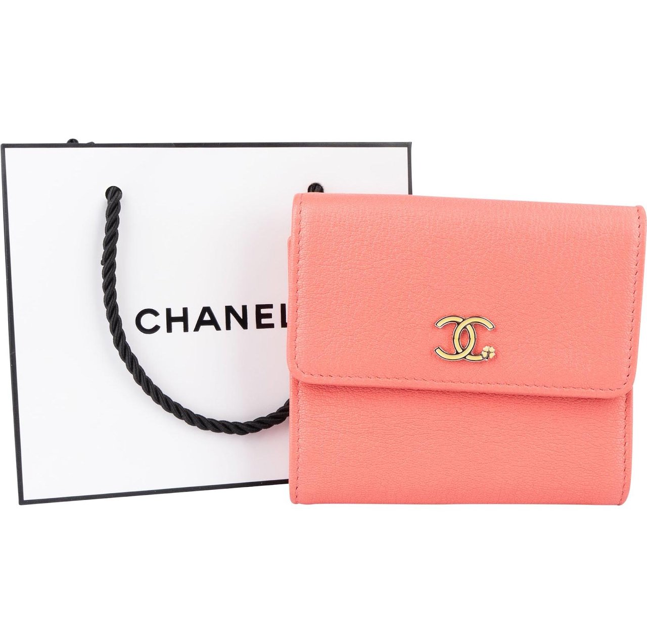 Chanel Chanel Grained Calfskin CC Flower Small Flap Wallet Divers