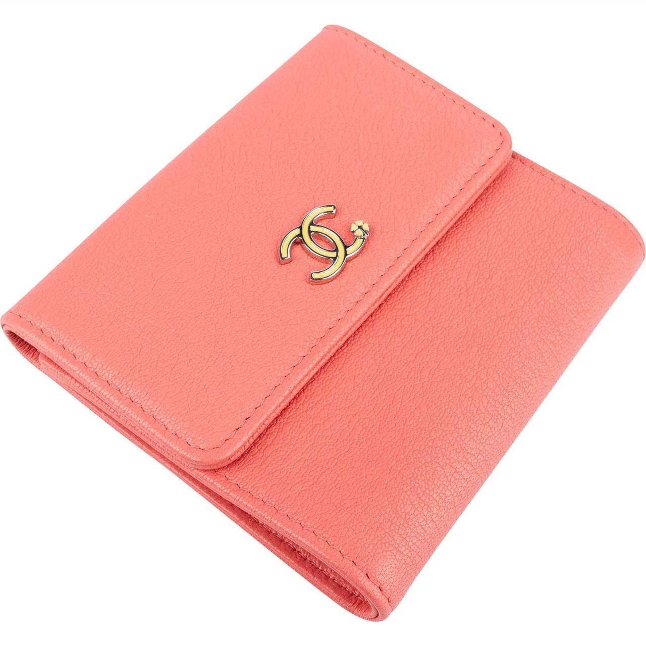 Chanel Chanel Grained Calfskin CC Flower Small Flap Wallet Divers