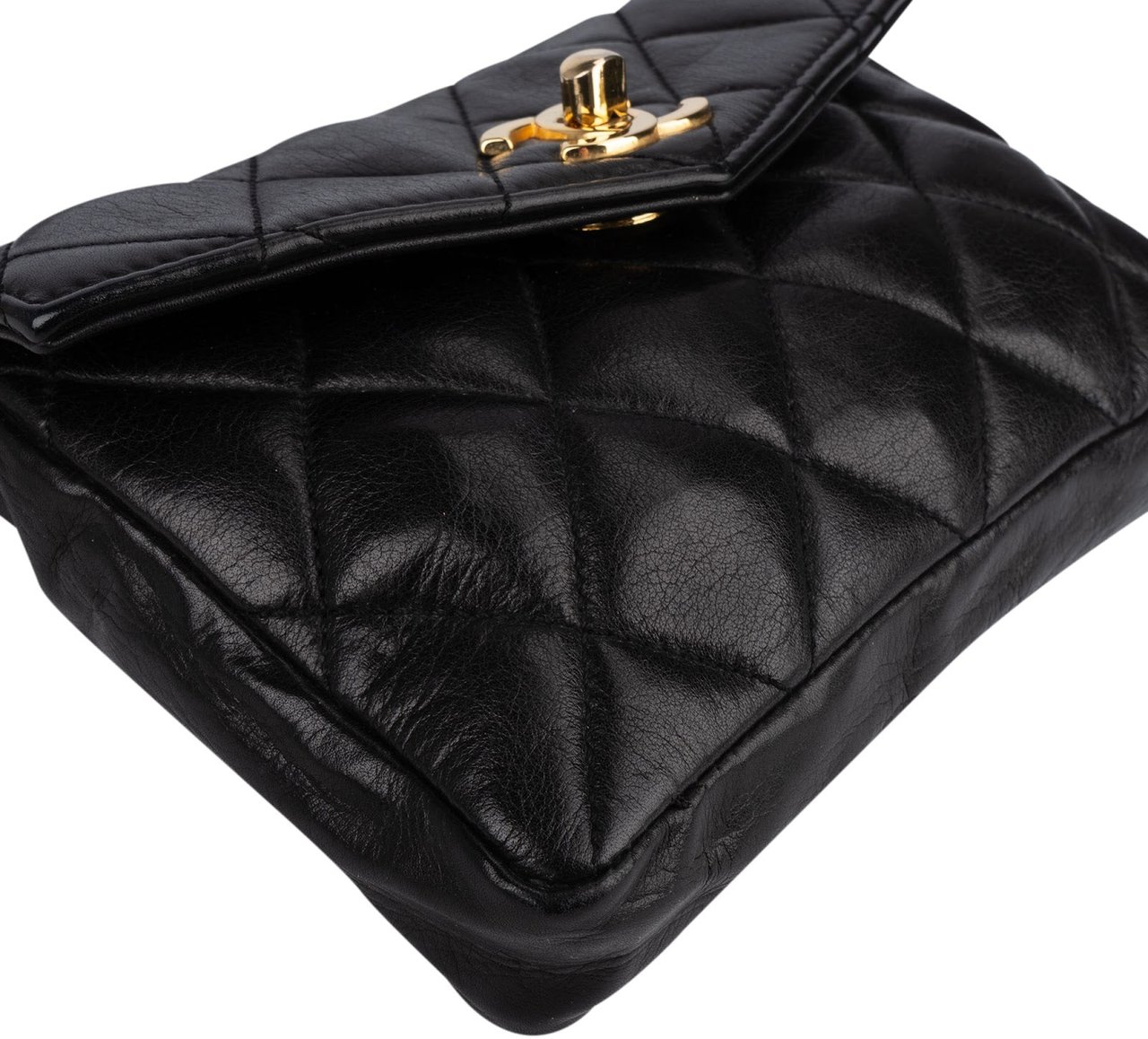 Chanel Chanel Quilted Lambskin CC Belt Bum Waist Bag Zwart