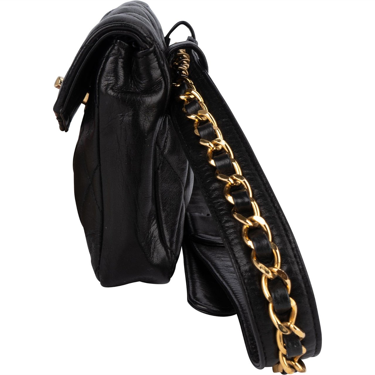 Chanel Chanel Quilted Lambskin CC Belt Bum Waist Bag Zwart