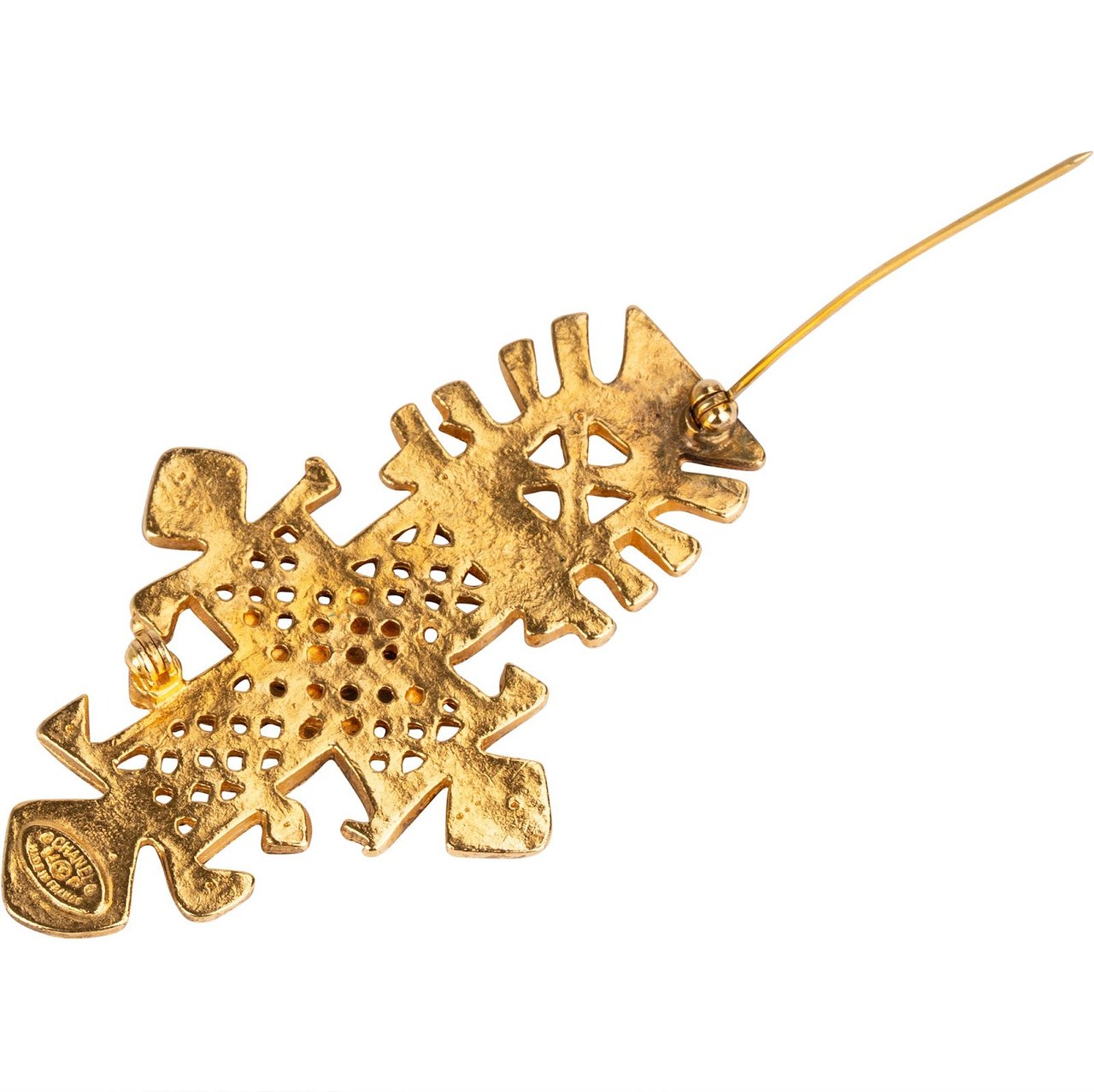 Chanel Chanel Golden CC Vintage Cross Brooch Goud