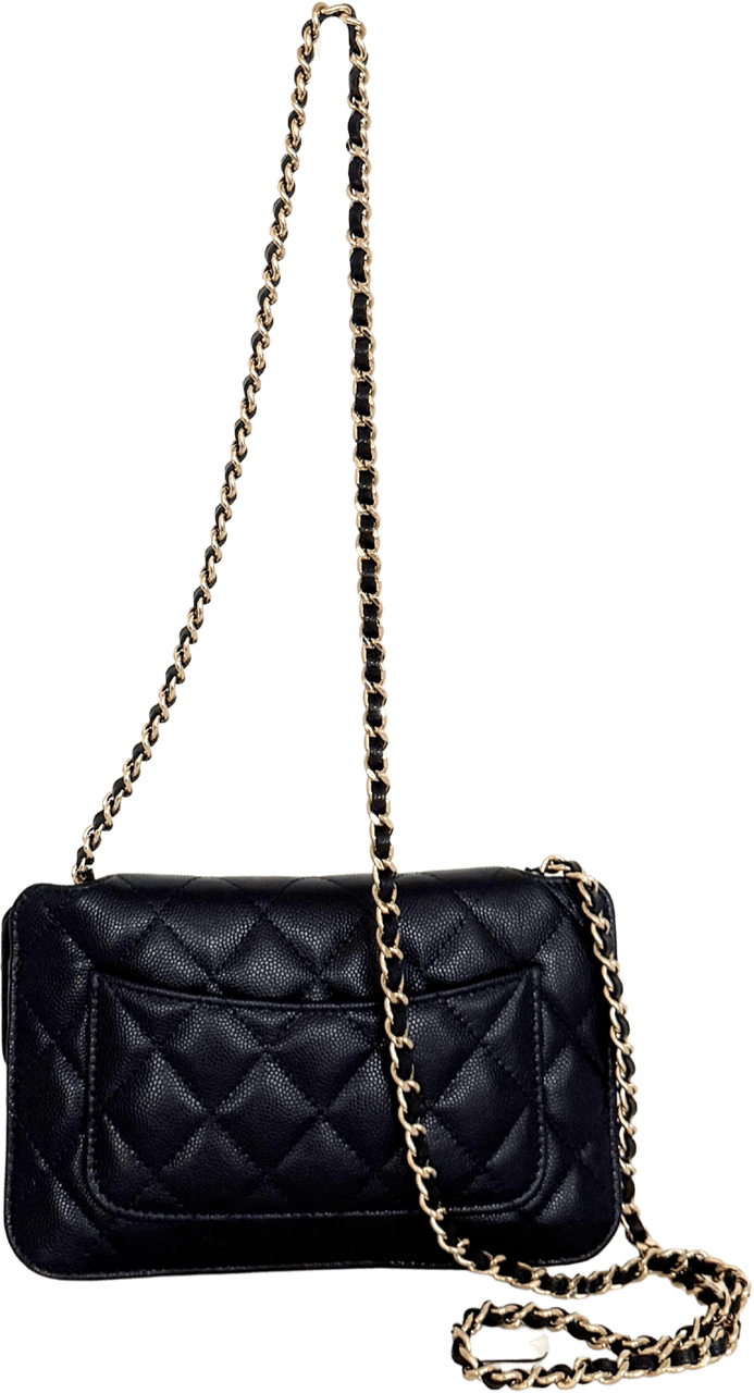 Chanel Chanel Quilted Foldable Chain Tote Bag Caviar mit Polka Dots Navyblau / neuwertig Blauw