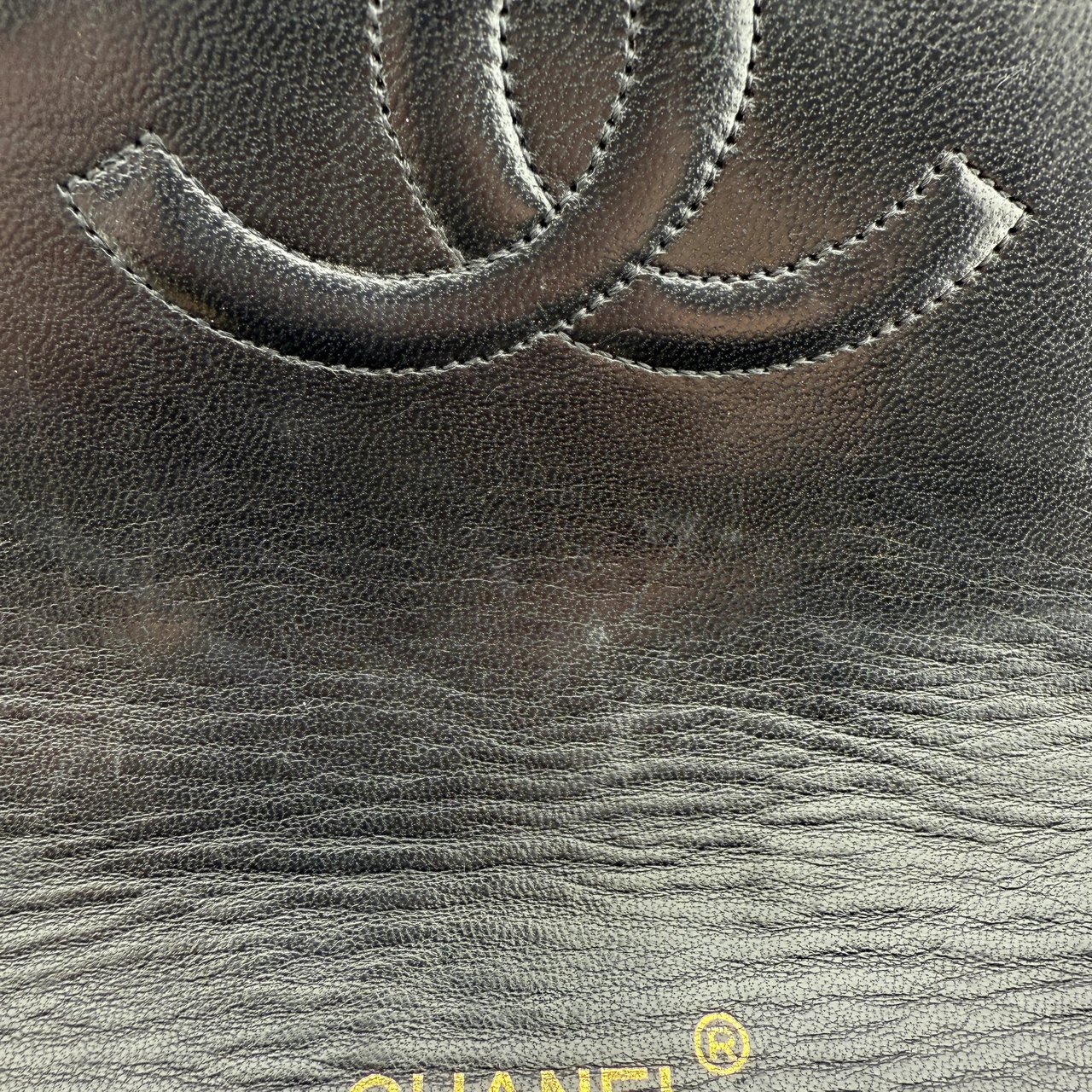 Chanel Chanel Timeless Single Flap Small dark blue lambskin / good Zwart