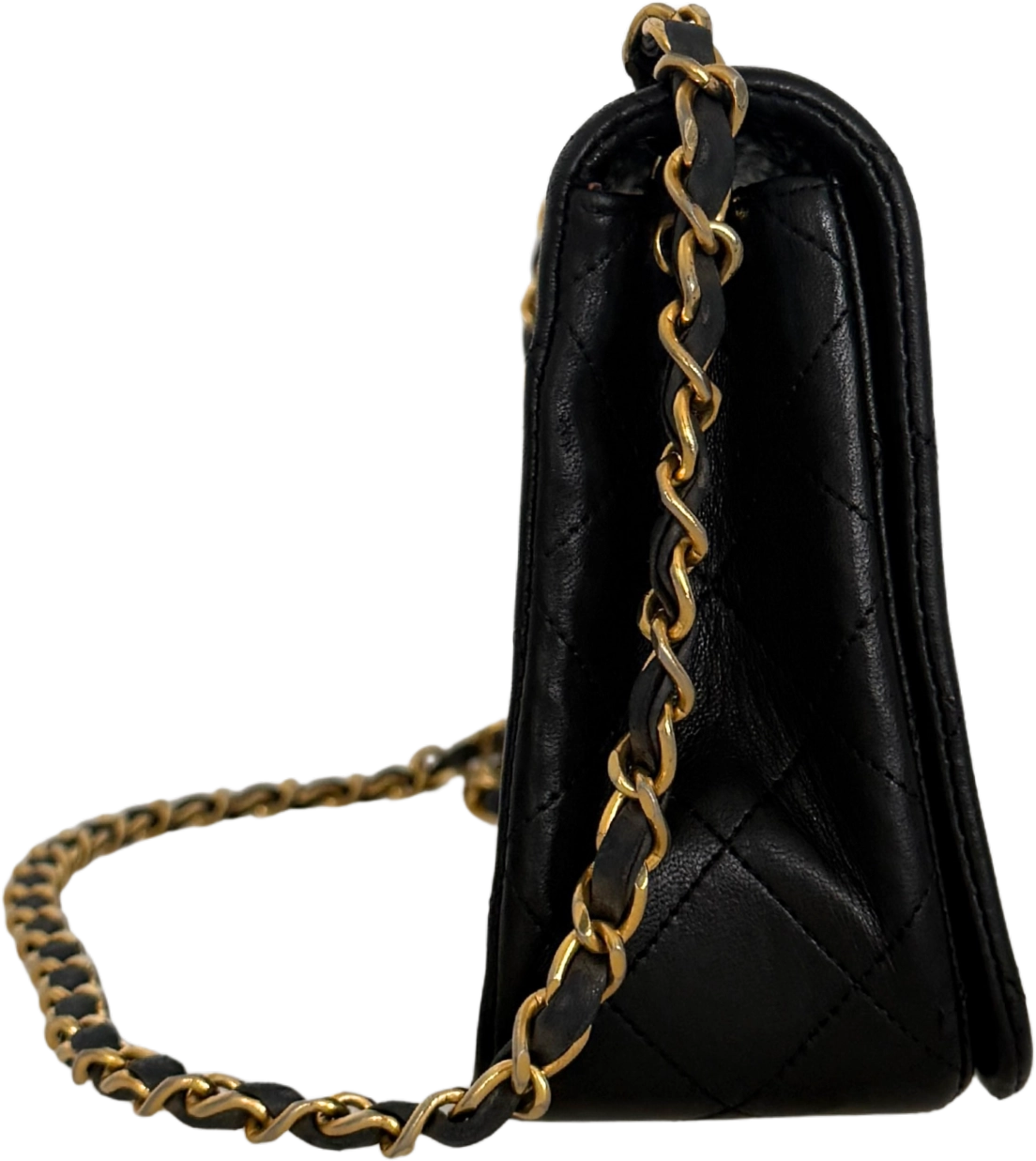 Chanel Chanel Timeless Single Flap Small dark blue lambskin / good Zwart