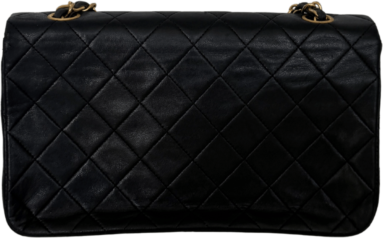 Chanel Chanel Timeless Single Flap Small dark blue lambskin / good Zwart