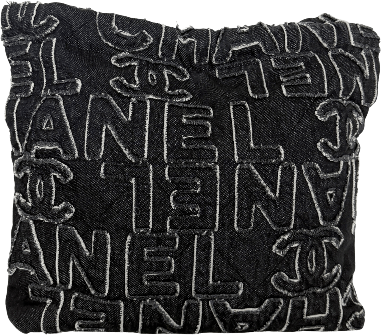 Chanel Chanel 22 mittelgroße Hobobag aus Denim Schwarz silberne Hardware / neuwertig Zwart