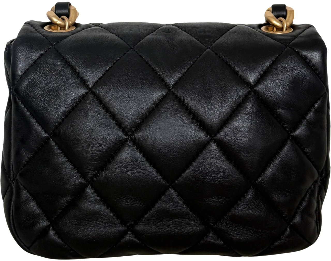 Chanel Chanel Mini Quilted Candy Chain Flap Bag Lammleder Schwarz / sehr gut Zwart