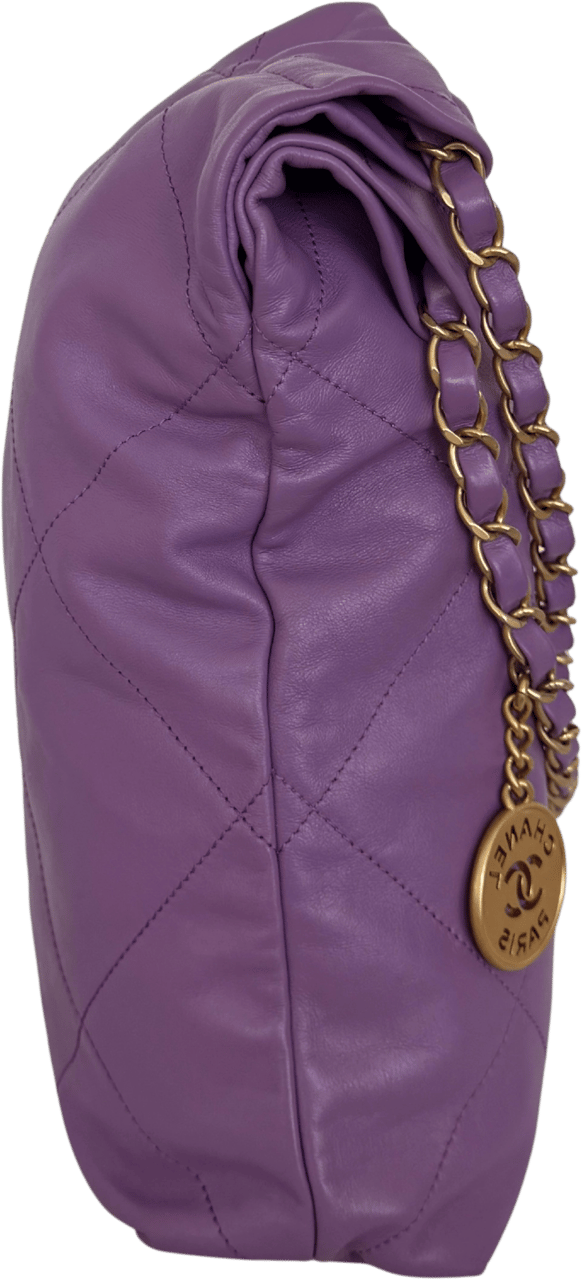 Chanel Chanel 22 kleine Hobo Bag aus Kalbsleder Flieder goldene Hardware / sehr gut Paars