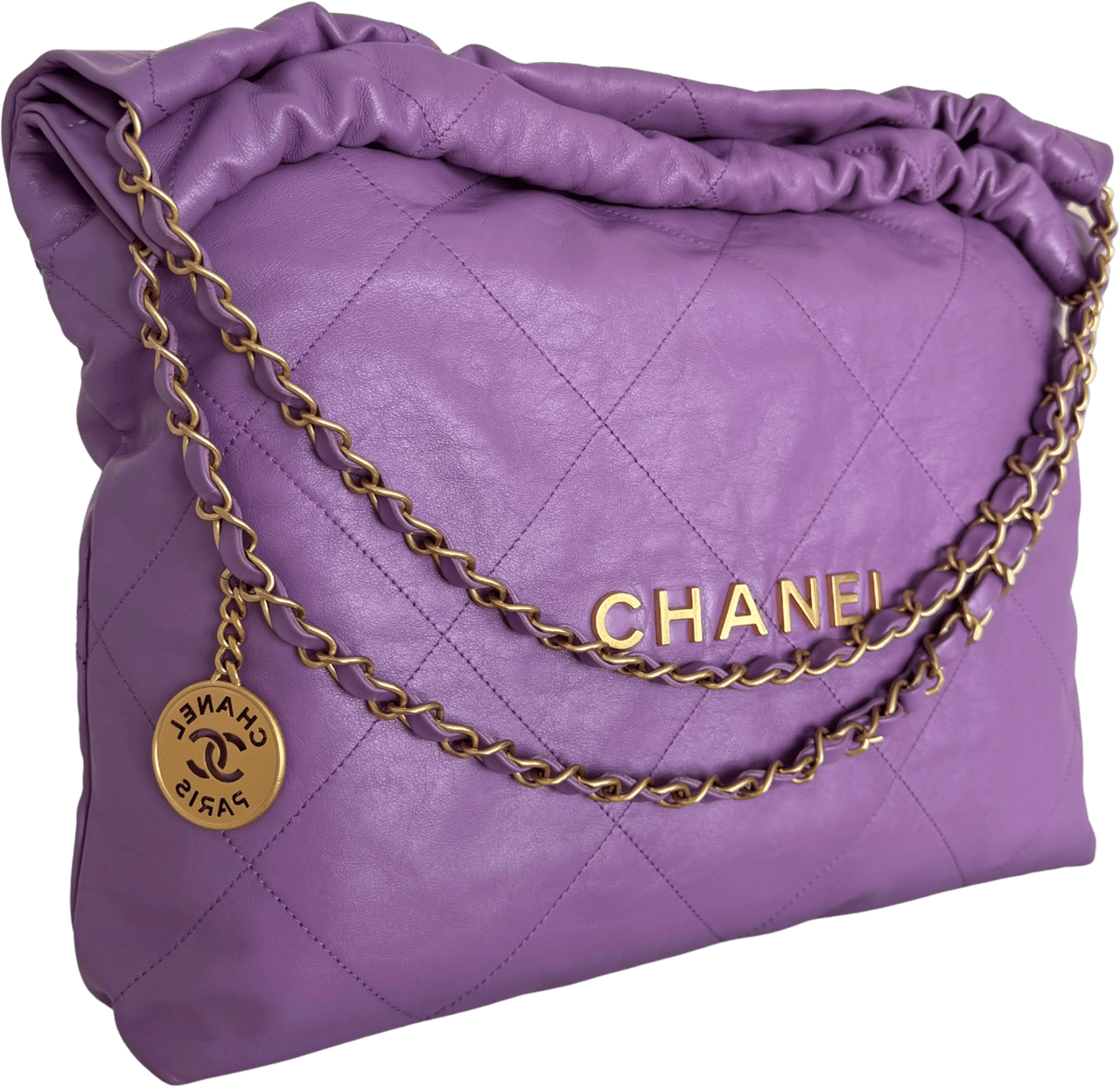 Chanel Chanel 22 kleine Hobo Bag aus Kalbsleder Flieder goldene Hardware / sehr gut Paars