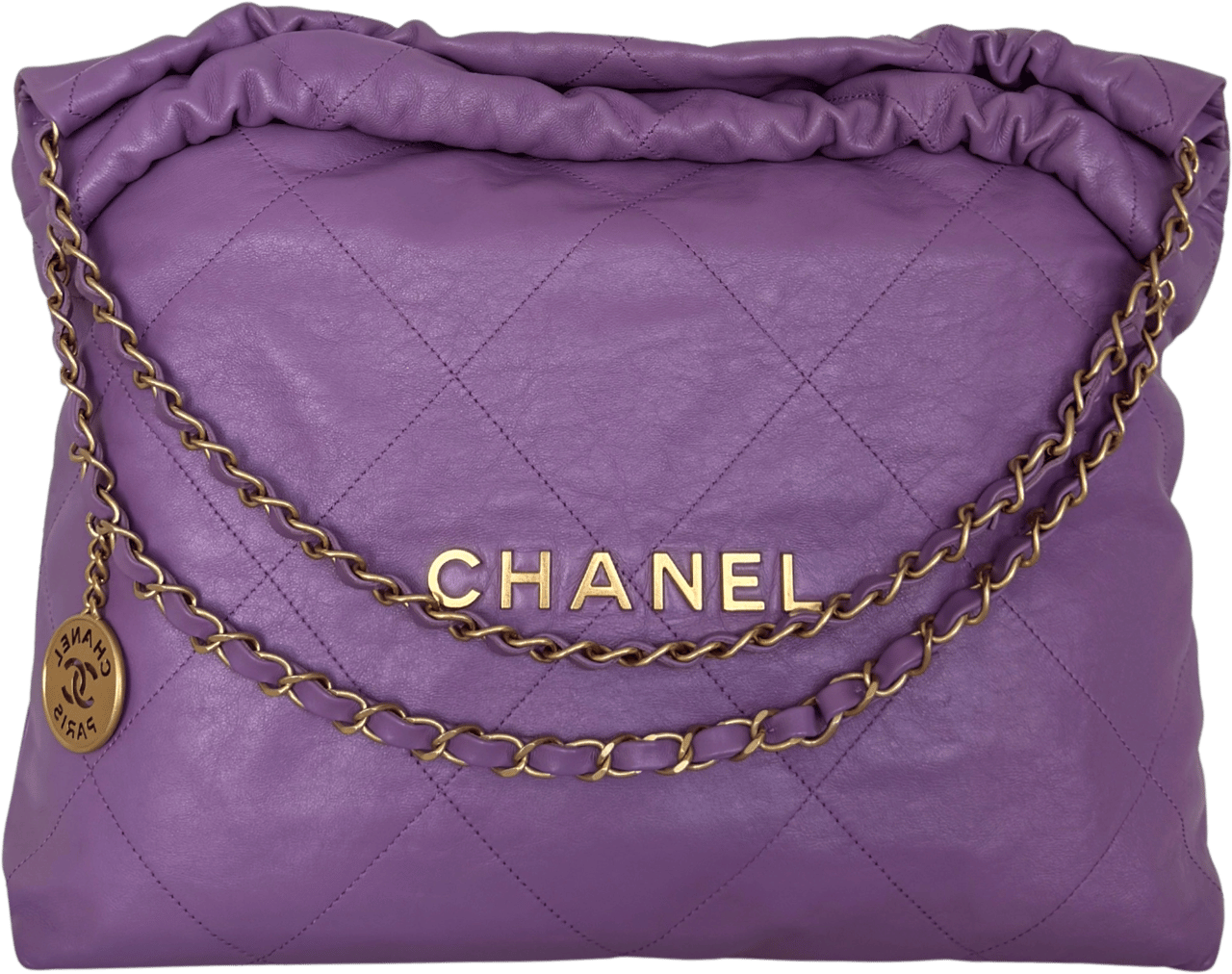 Chanel Chanel 22 kleine Hobo Bag aus Kalbsleder Flieder goldene Hardware / sehr gut Paars
