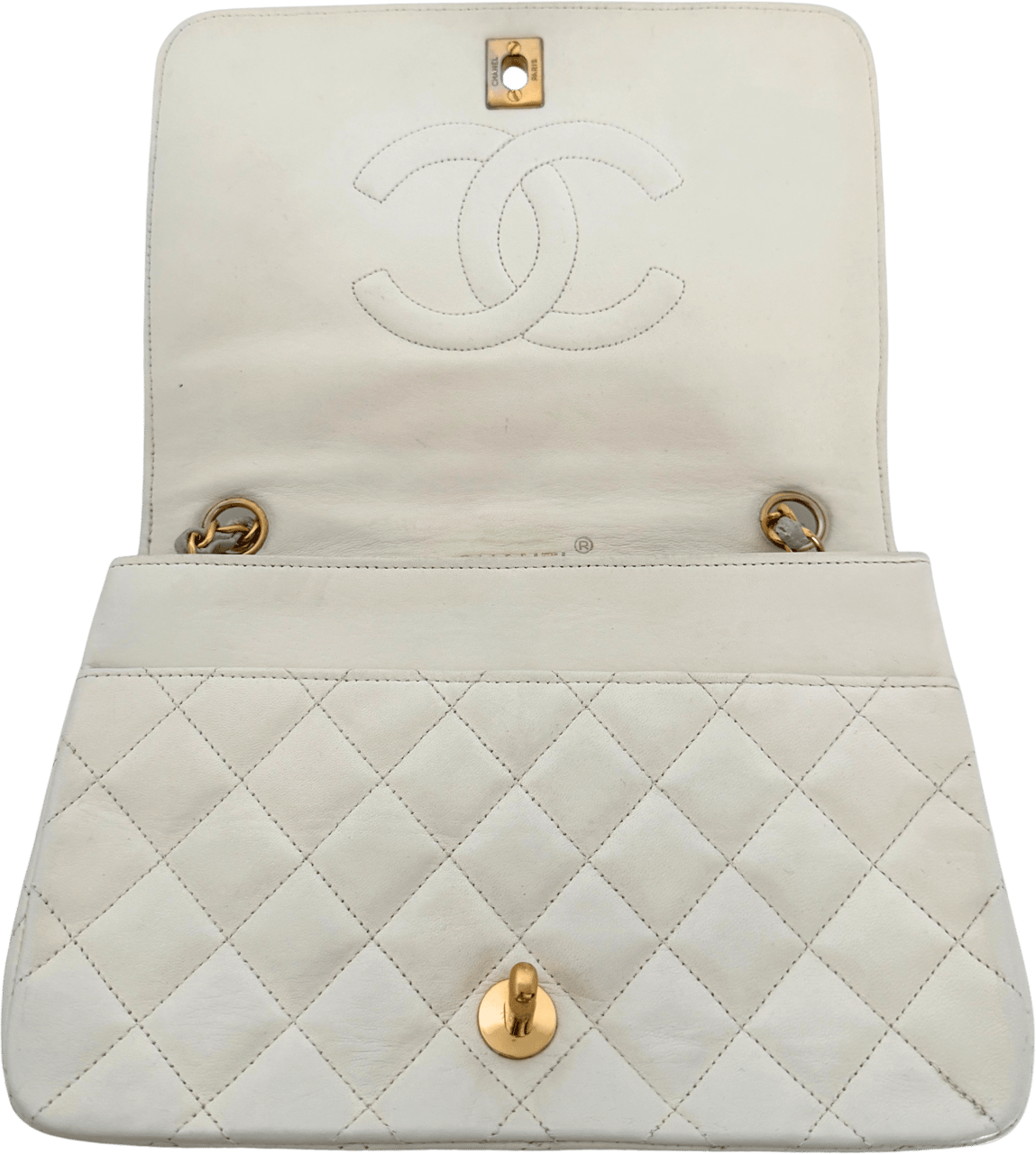 Chanel Chanel Timeless Single Flap Small white / good Wit