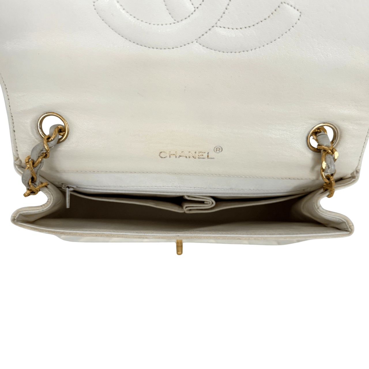 Chanel Chanel Timeless Single Flap Small white / good Wit
