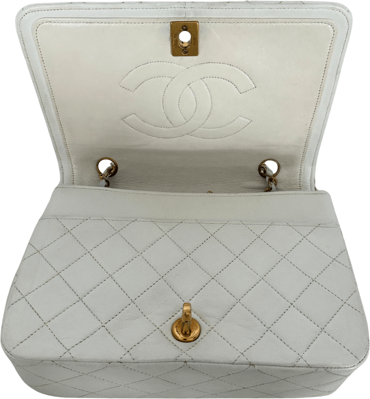 Chanel Chanel Timeless Single Flap Small white / good Wit