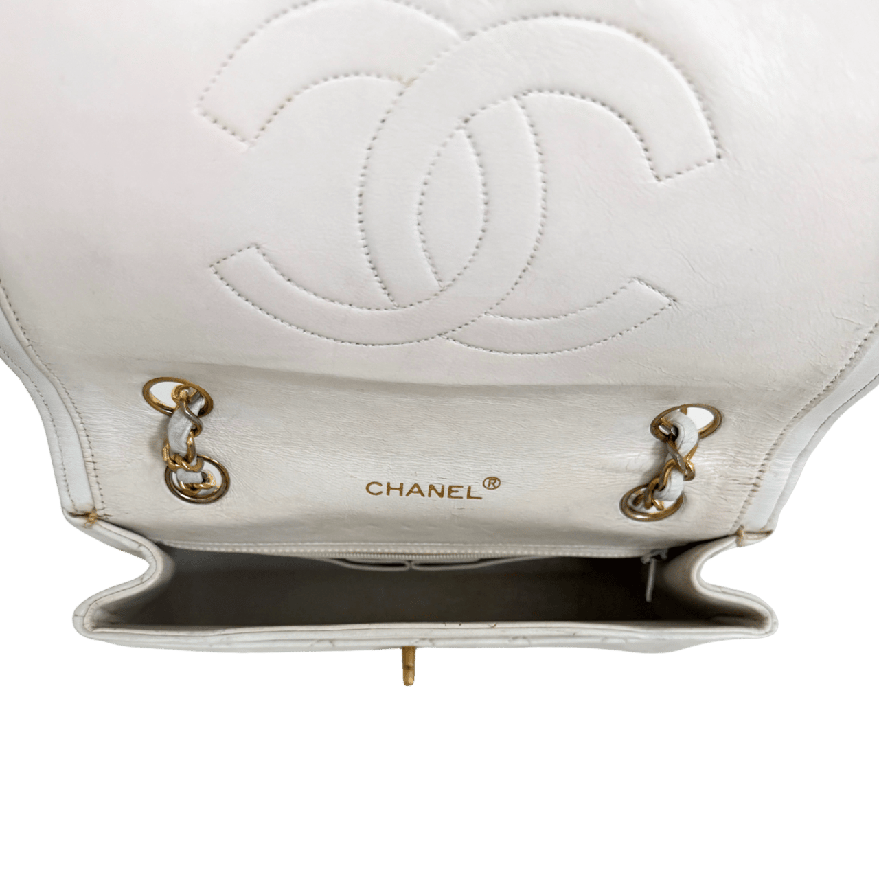 Chanel Chanel Timeless Single Flap Small white / good Wit