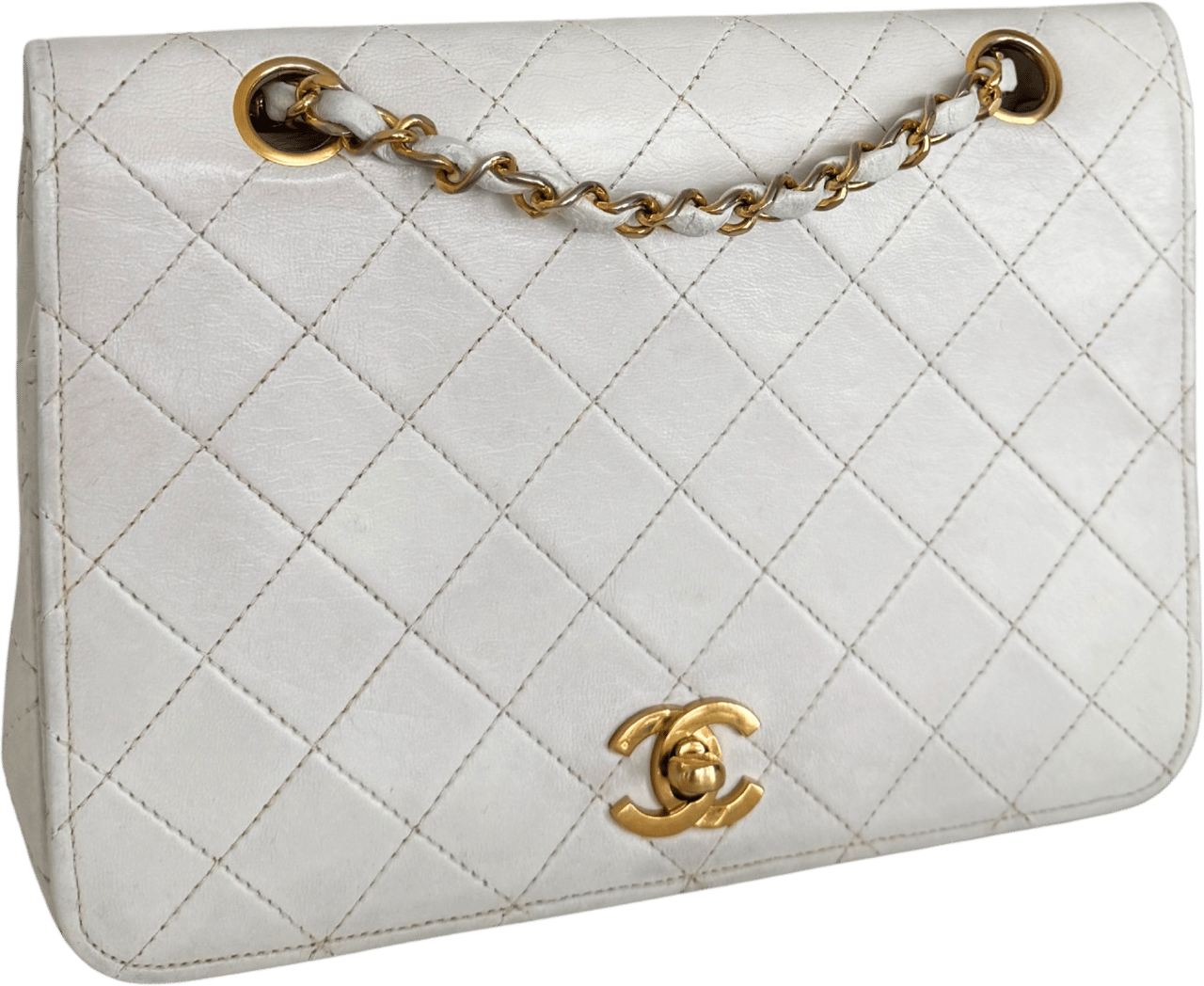 Chanel Chanel Timeless Single Flap Small white / good Wit
