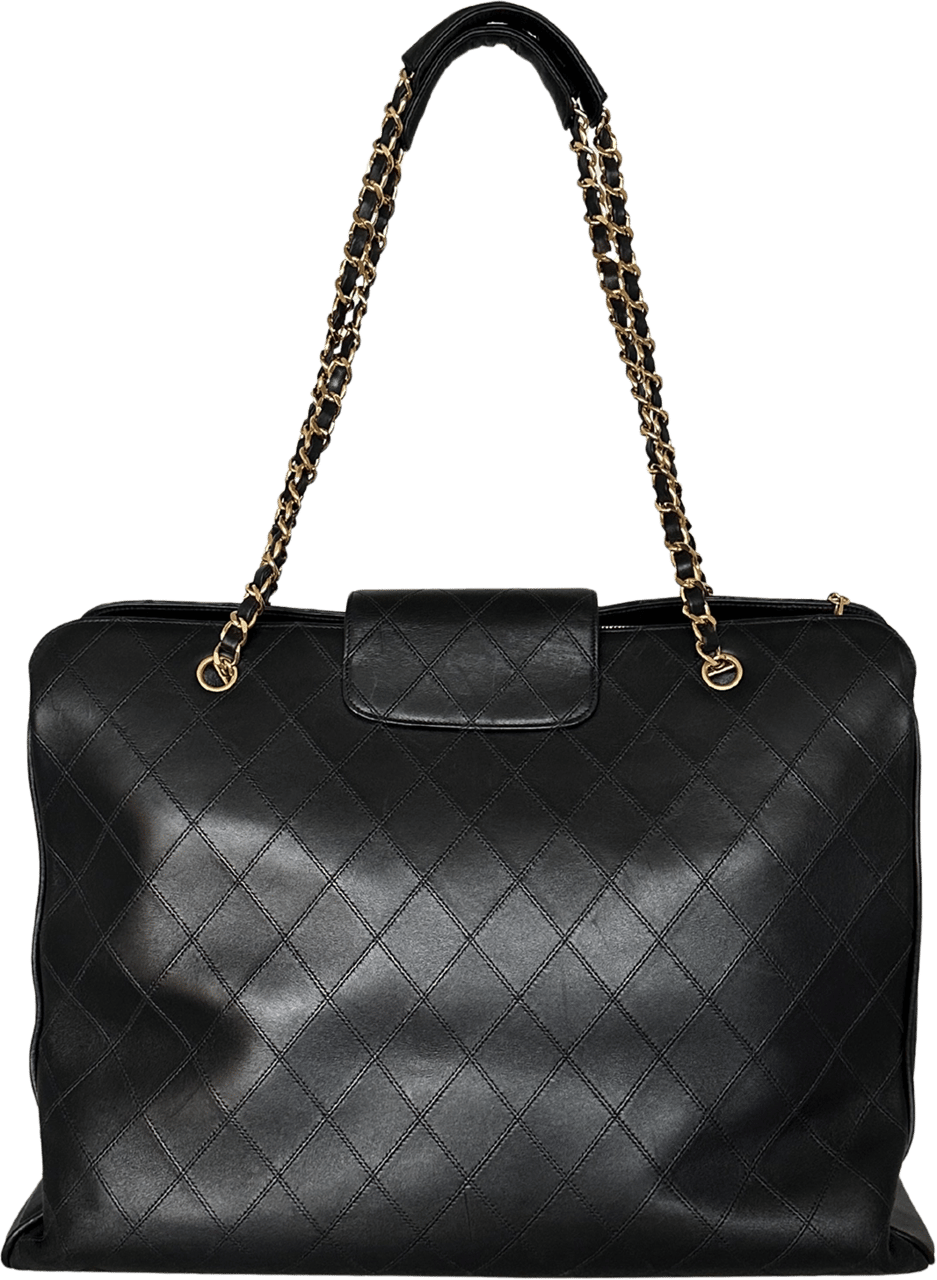 Chanel Chanel Supermodel Weekender leather black rarity / very good Zwart