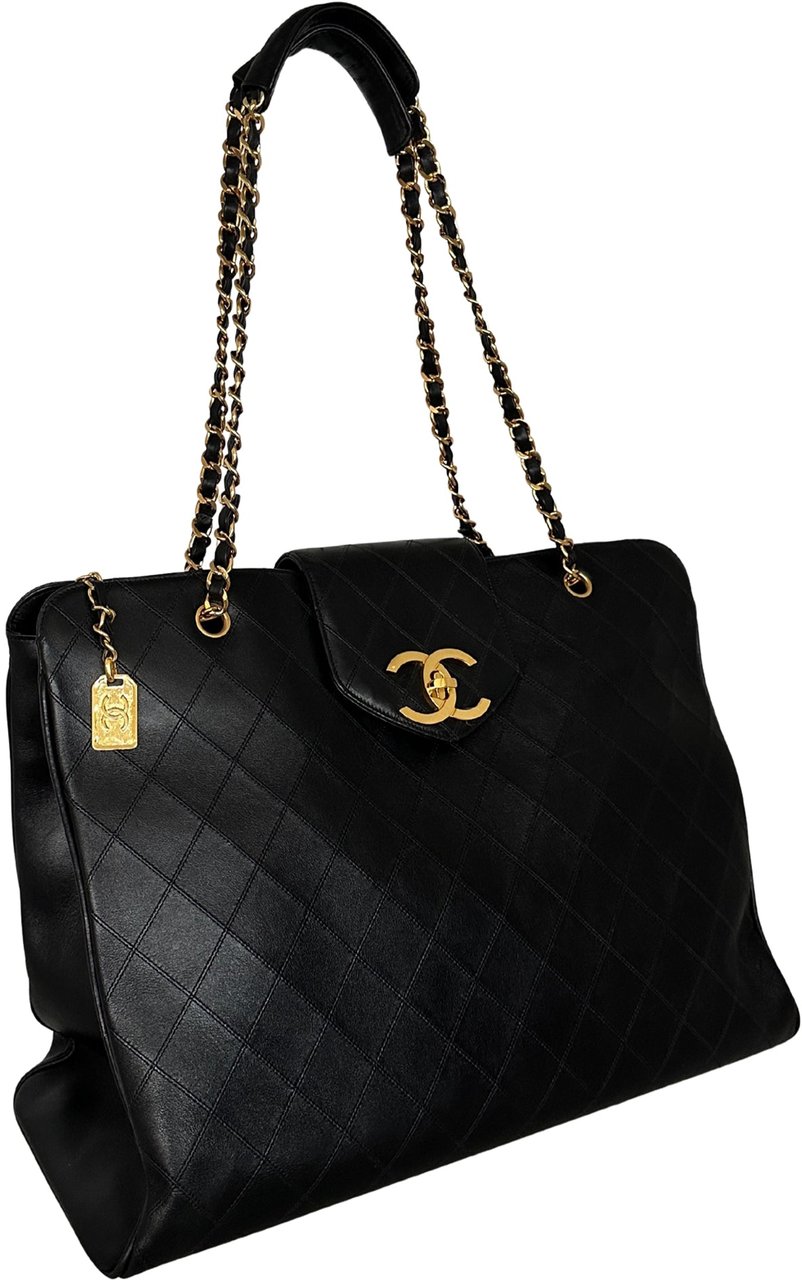 Chanel Chanel Supermodel Weekender leather black rarity / very good Zwart