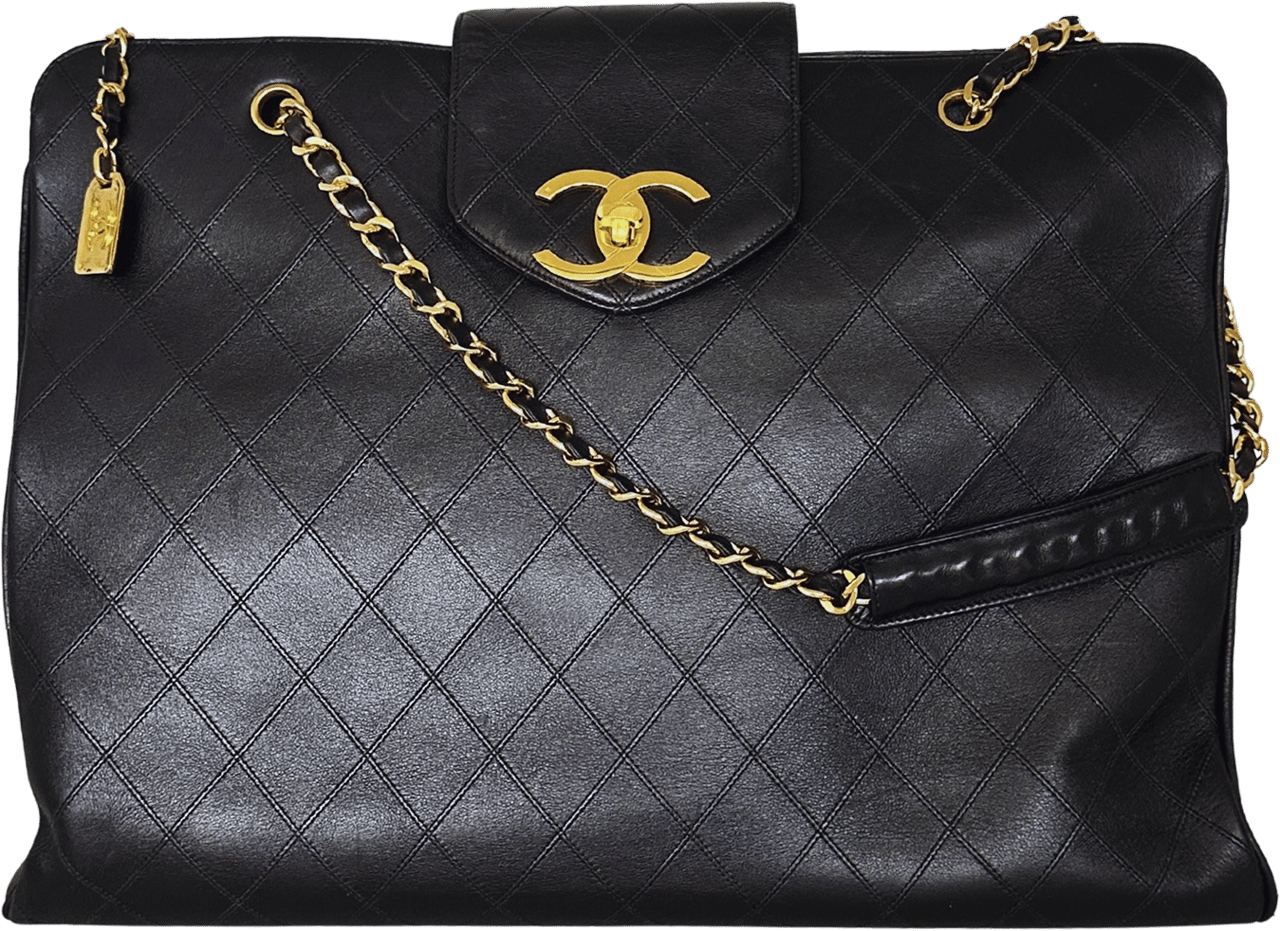 Chanel Chanel Supermodel Weekender leather black rarity / very good Zwart