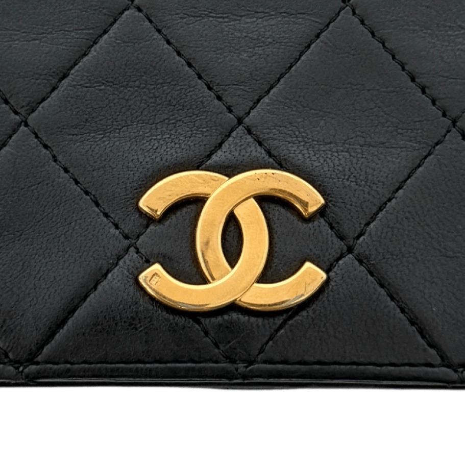 Chanel Chanel Timeless Wallet on Chain WOC Lambskin Black / good Zwart