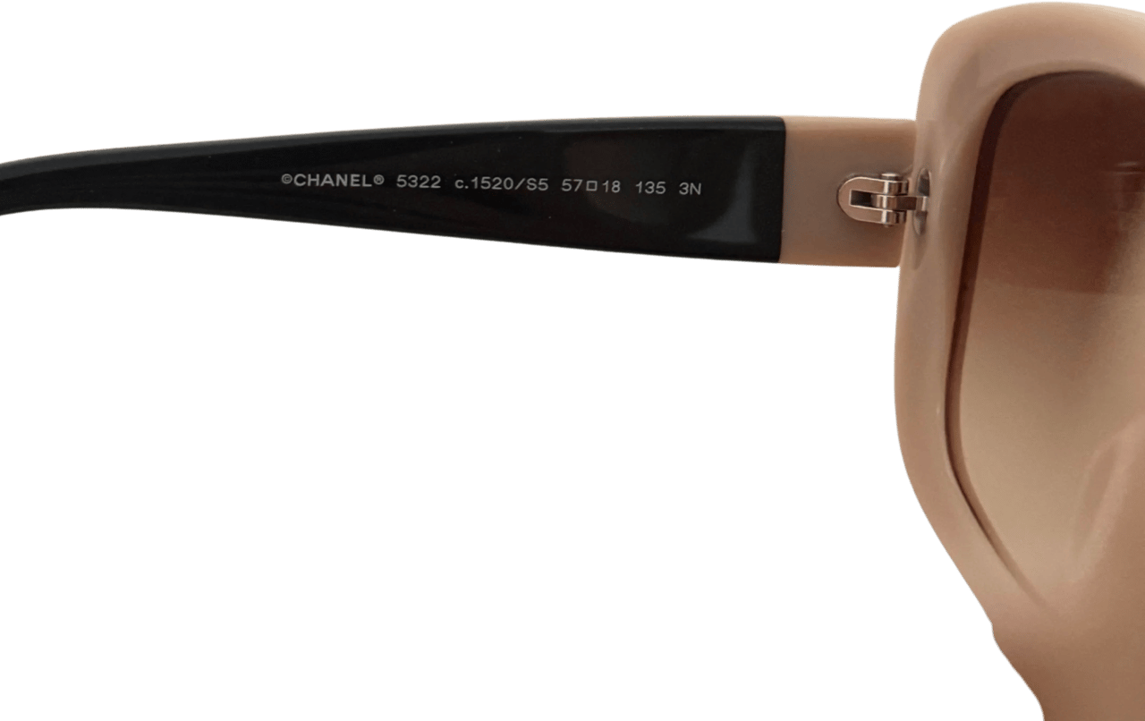Chanel Chanel Acetate Square Frame Sonnenbrille 5322 Beige / neuwertig Beige