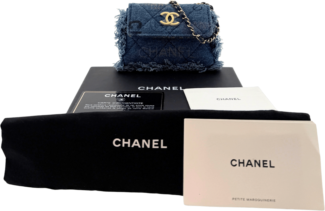 Chanel Chanel Mini Wallet on Chain Denim Blau / neuwertig Blauw