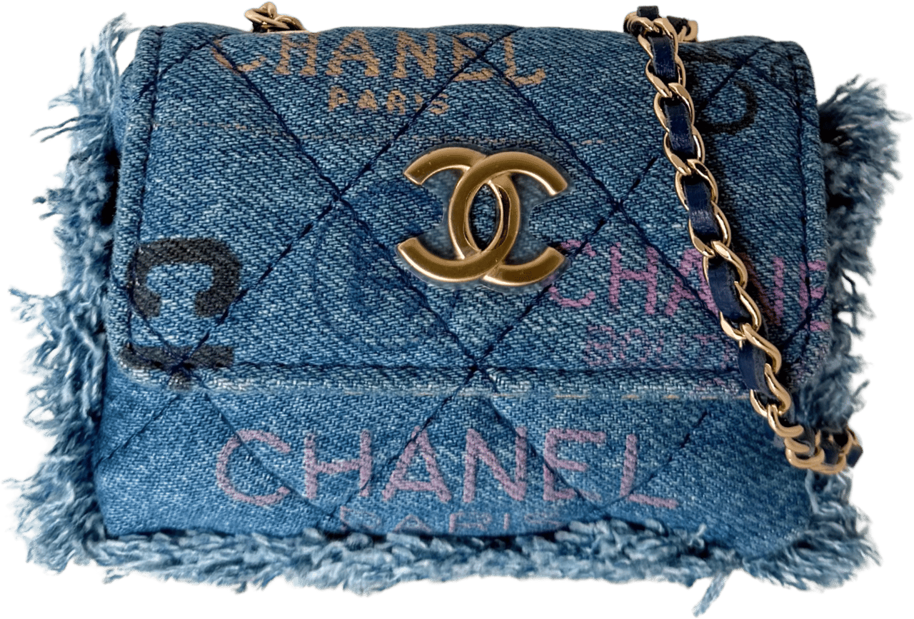 Chanel Chanel Mini Wallet on Chain Denim Blau / neuwertig Blauw